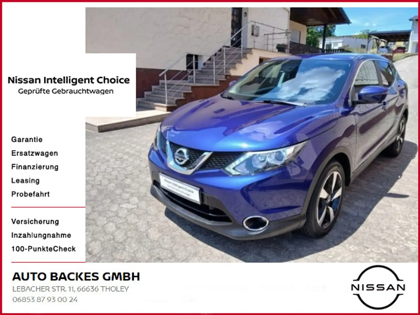 Nissan Qashqai 1.6 dCi 360° 4x4 Allrad Navi+360°Kamera Blau - 1
