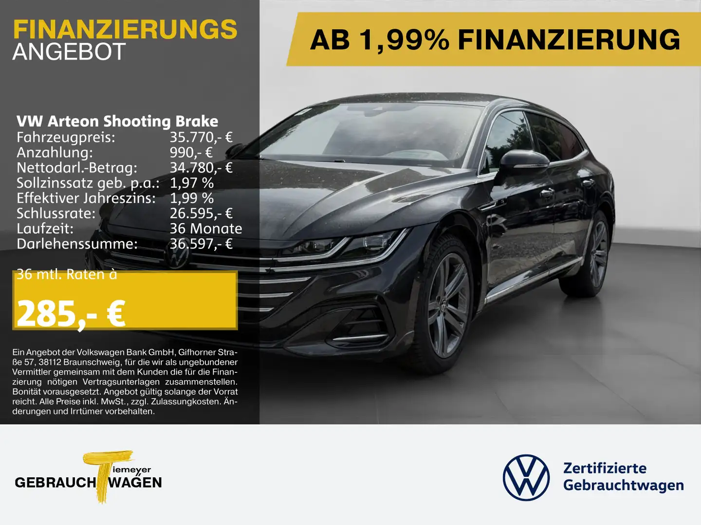 Volkswagen Arteon 2.0 TDI DSG 4M R-LINE UPE7 Grau - 1