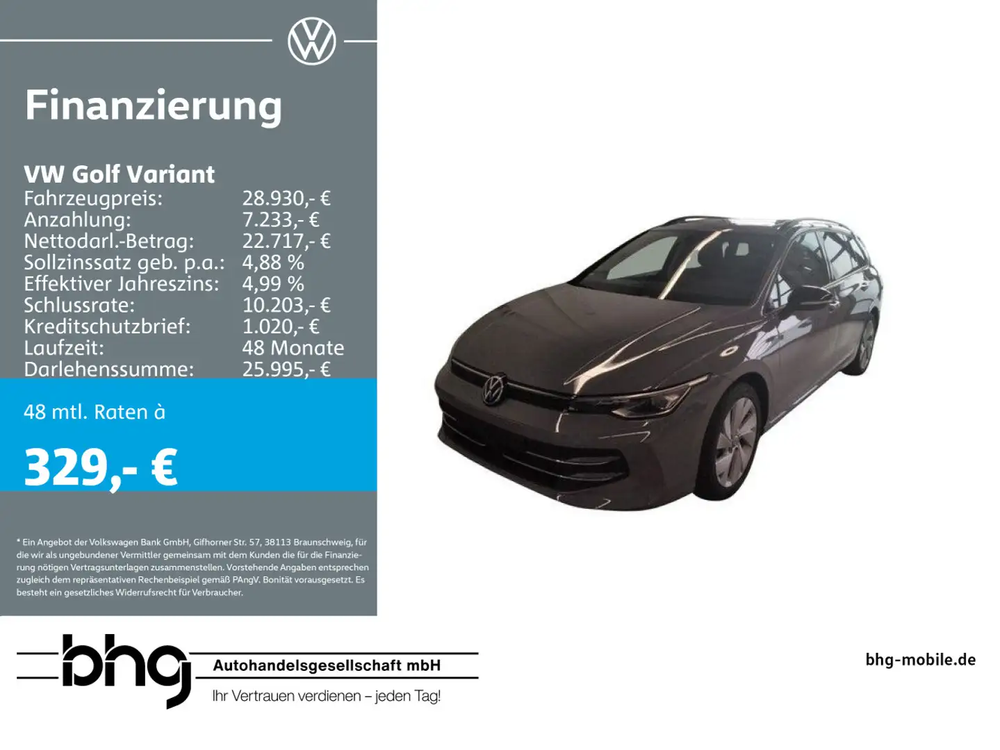 Volkswagen Golf Variant 1.5 TSI Navi Pano Standhzg AreaView Grau - 1