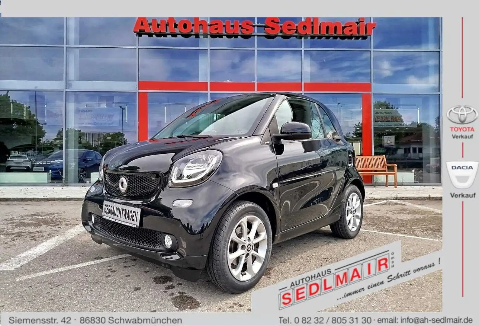 smart forTwo 90 PS SHZ/PANO/KLIMAAUTOMATIK/BT Schwarz - 1