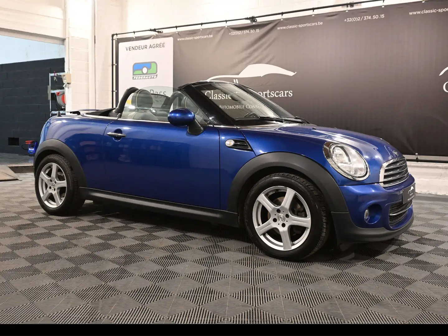 MINI Cooper Roadster ROADSTER 1.6i / GPS NAVI / CUIR / BLUETOOTH / PDC Bleu - 1