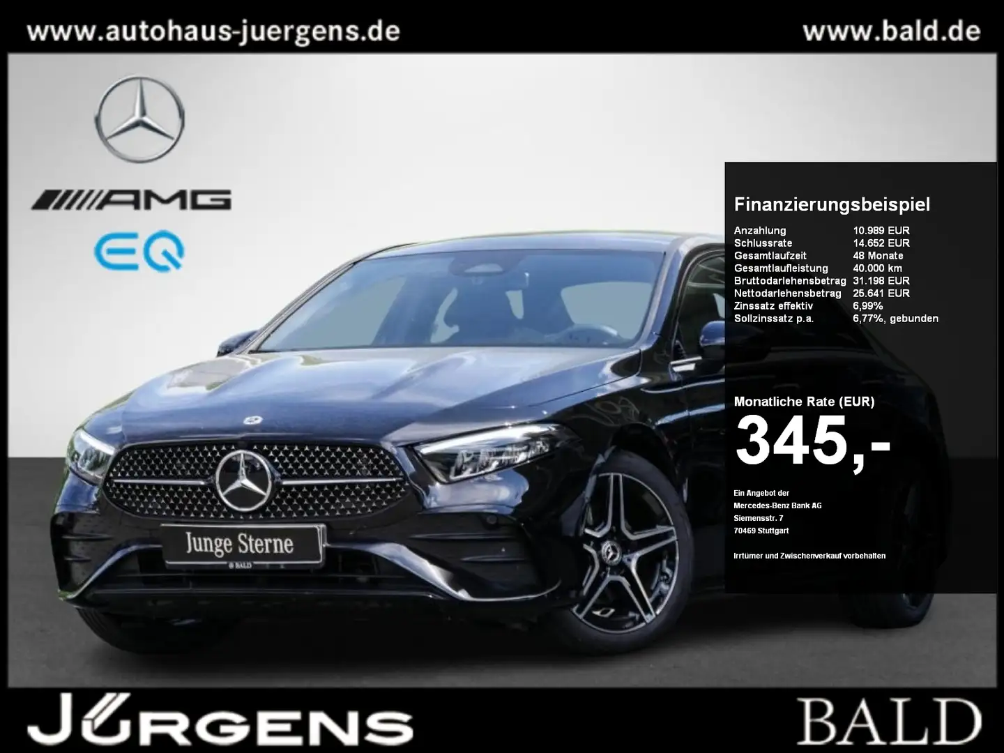 Mercedes-Benz A 200 Limo AMG-Sport/LED/Cam/Pano/Night/Totw/18" Zwart - 1