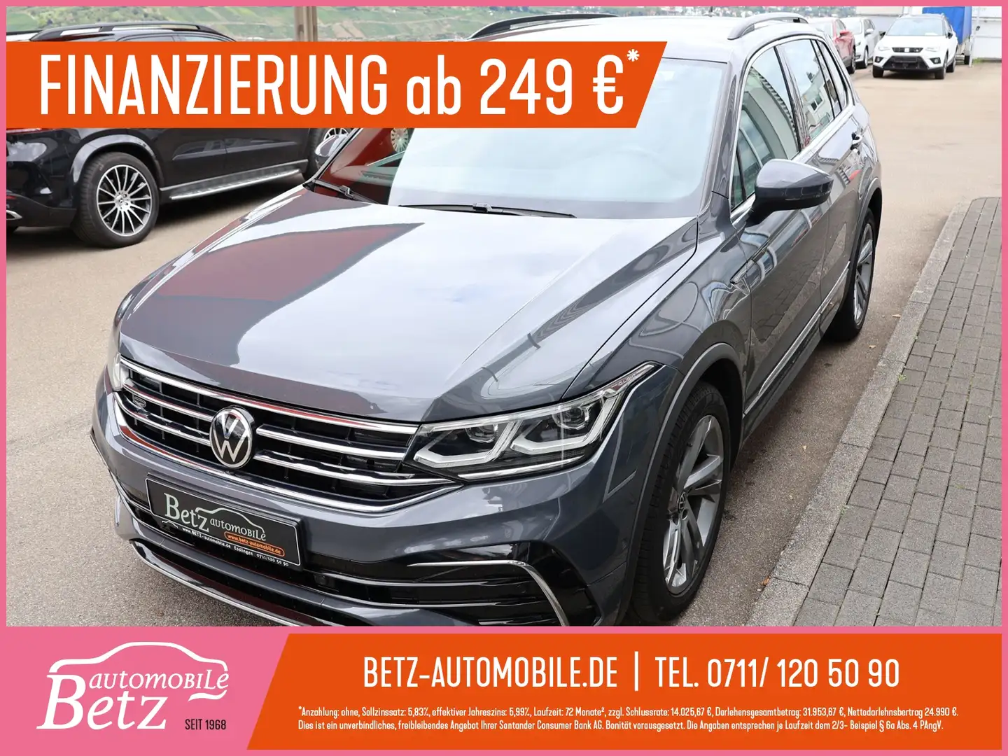 Volkswagen Tiguan R-Line Virtual RFK PDC SHZ LED Grau - 1