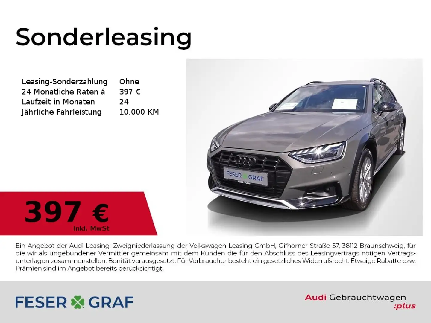 Audi A4 allroad 45 TFSI qu. ACC AHK LED Navi 360° Grau - 1