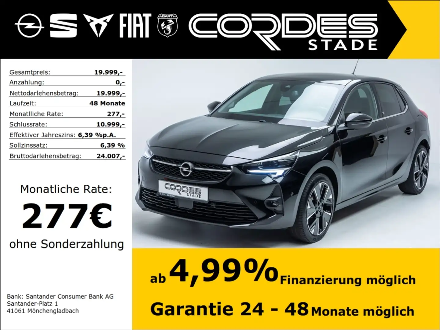 Opel Corsa-e Automatik PDC Kamera Navi VZ-Erkennung (23) Schwarz - 1
