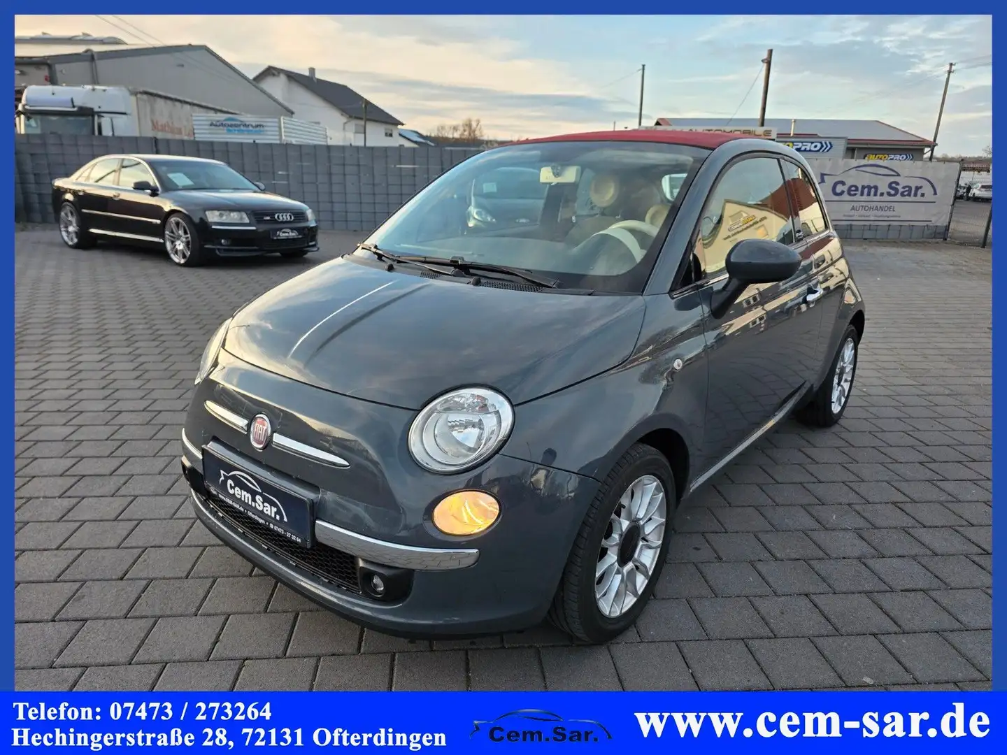 Fiat 500C Lounge Cabrio *Alu-Felgen* Gris - 1