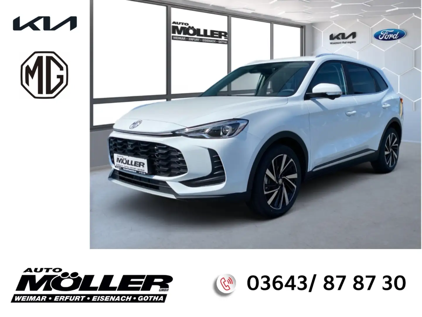 MG ZS Hybrid+ Luxury MY24 360°Kam. el. Sitz Leder Kamera Weiß - 1