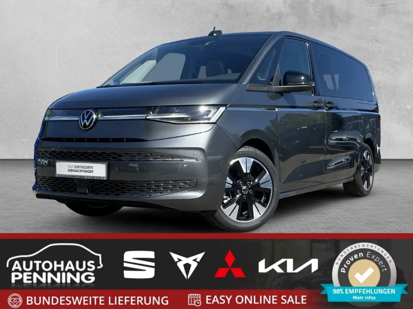 Volkswagen T7 Multivan Lang 2.0 TDI Style AHK PANO ACC NAVI KLIMA APPLECA Gris - 1