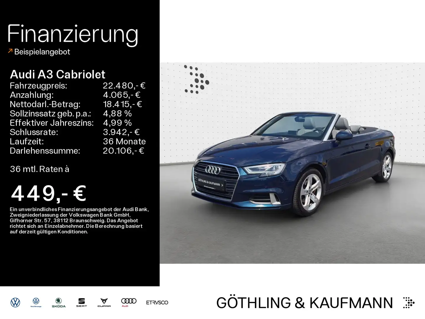 Audi A3 1.4 TFSI Sport*LED*Navi*Kamera*Spor Blau - 1