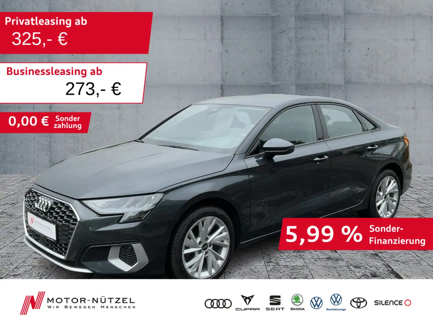 Audi A3 30 TFSI S-TR 5JG+LED+NAV+AHK+ACC+VC Grau - 1