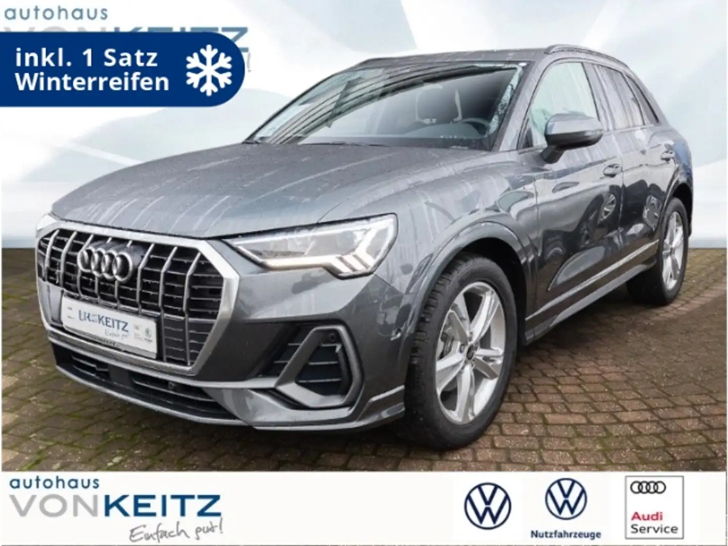 Audi Q3 35 TFSI S TRONIC S LINE +S/LHZ+NAVI+EHK+RFK++ Gris - 1