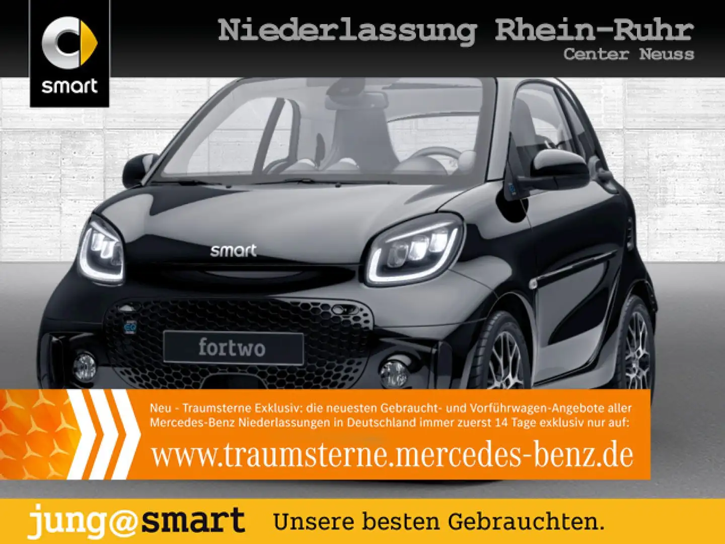 smart forTwo EQ 60kWed prime SHZ Pano PDC+Kamera Tempom Schwarz - 1