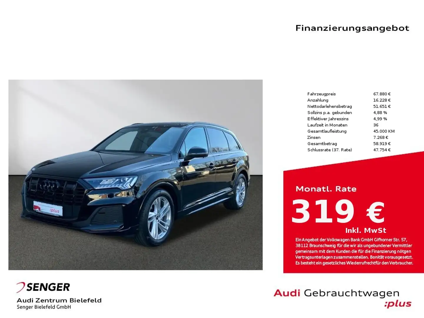 Audi Q7 S line 50 TDI quattro Matrix Panorama HUD AHK Nero - 1