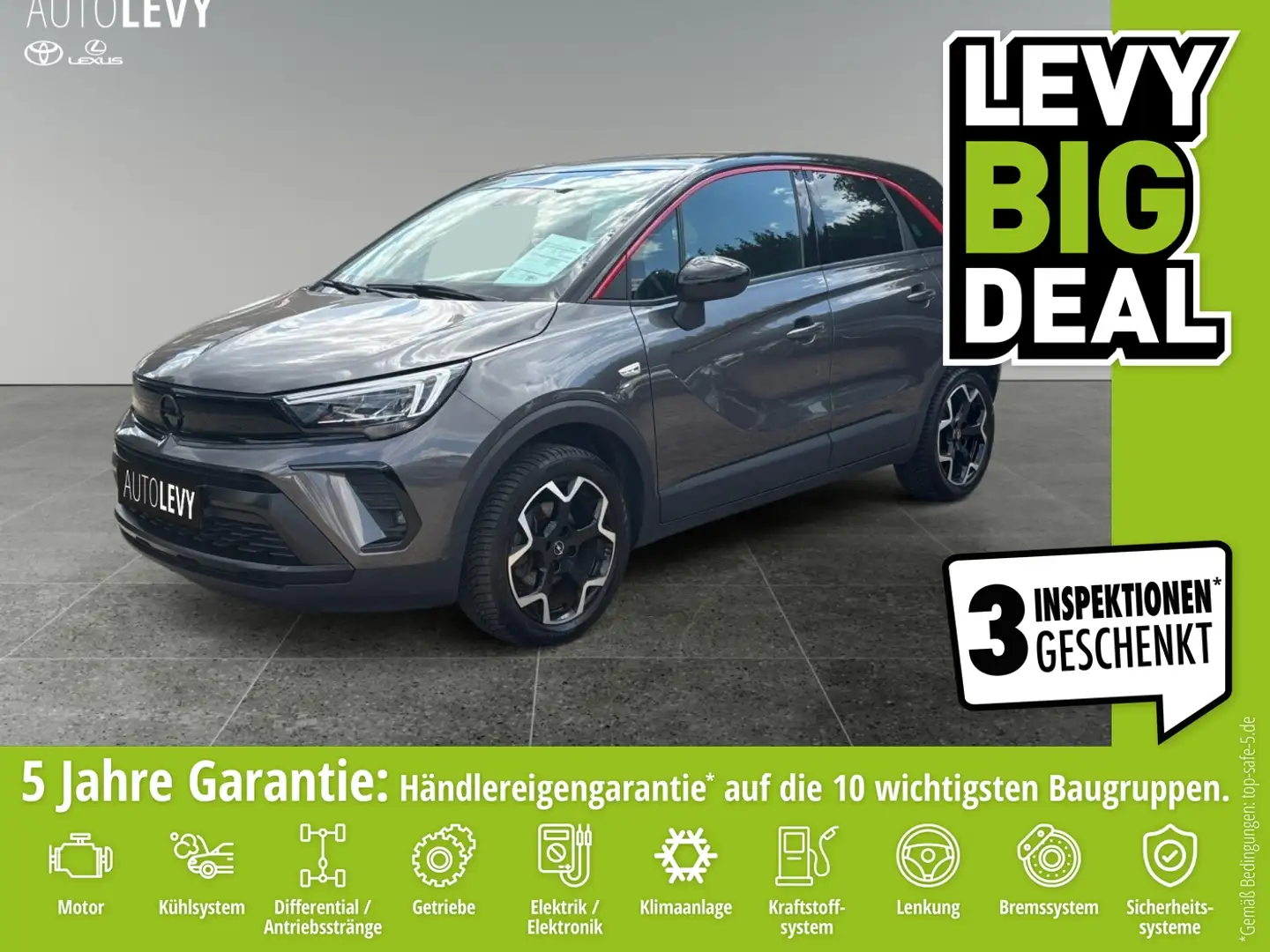 Opel Crossland 1.2 Turbo GS Line +Carplay+Sitzheizung+ Grijs - 1