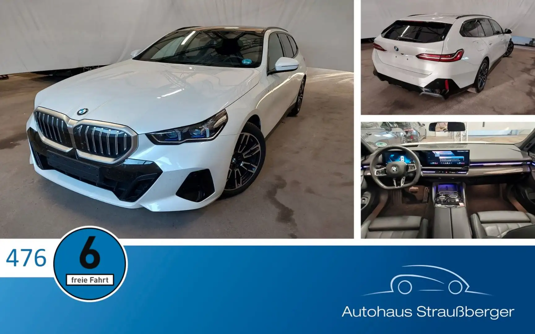 BMW 520 i Touring M Sport ACC HUD PANO STHZ LRHZ 4-ZK Weiß - 1