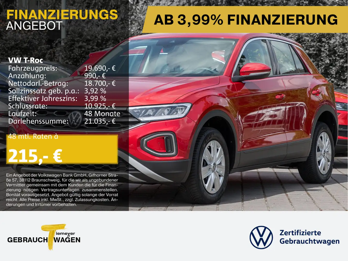Volkswagen T-Roc 1.0 TSI LM16 PARKASSIST ACC Rot - 1