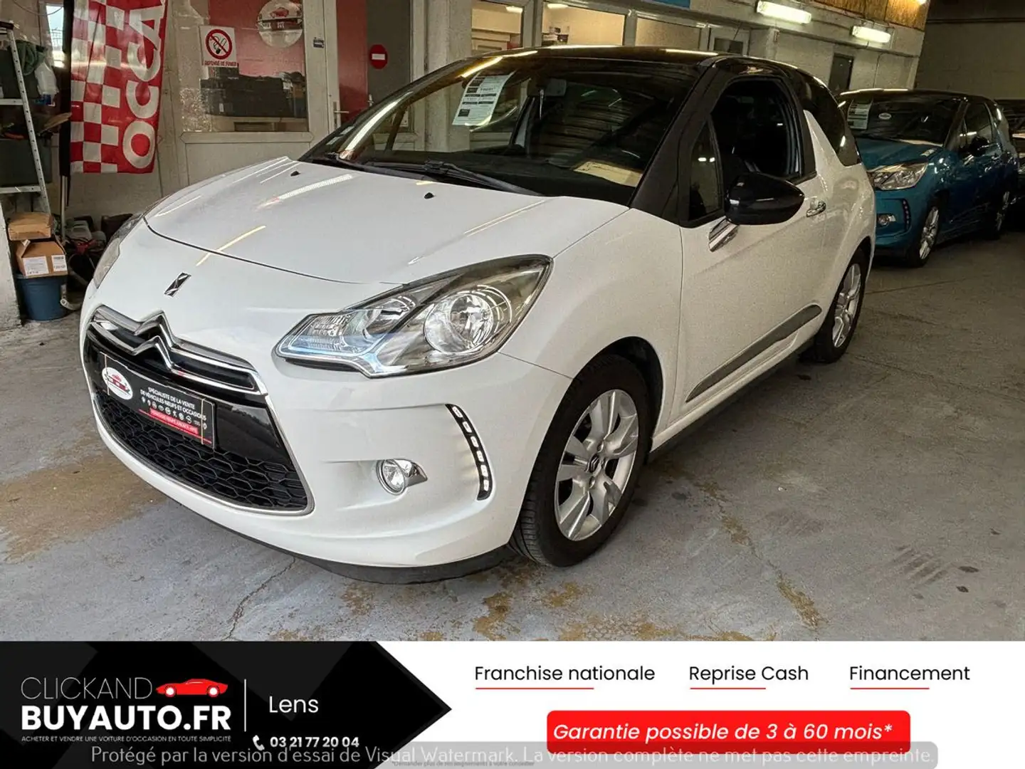 Citroen DS3 1.6VTI 120CHV // SoChic / BVA / CLIM / JANTE ALUMINIUM / REGULATEUR DE VITESSE Blanc - 1
