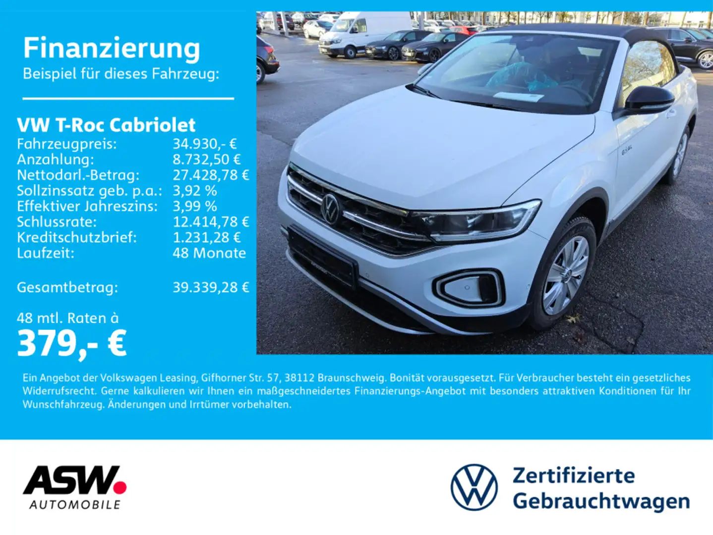 Volkswagen T-Roc Goal 1.5TSI DSG LED Navi RFK AHK Weiß - 1