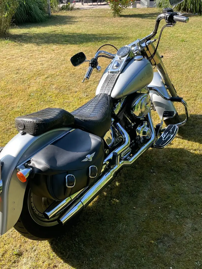 Harley-Davidson Fat Boy FLSTF Softail mit Alligator Sitz Plateado - 2