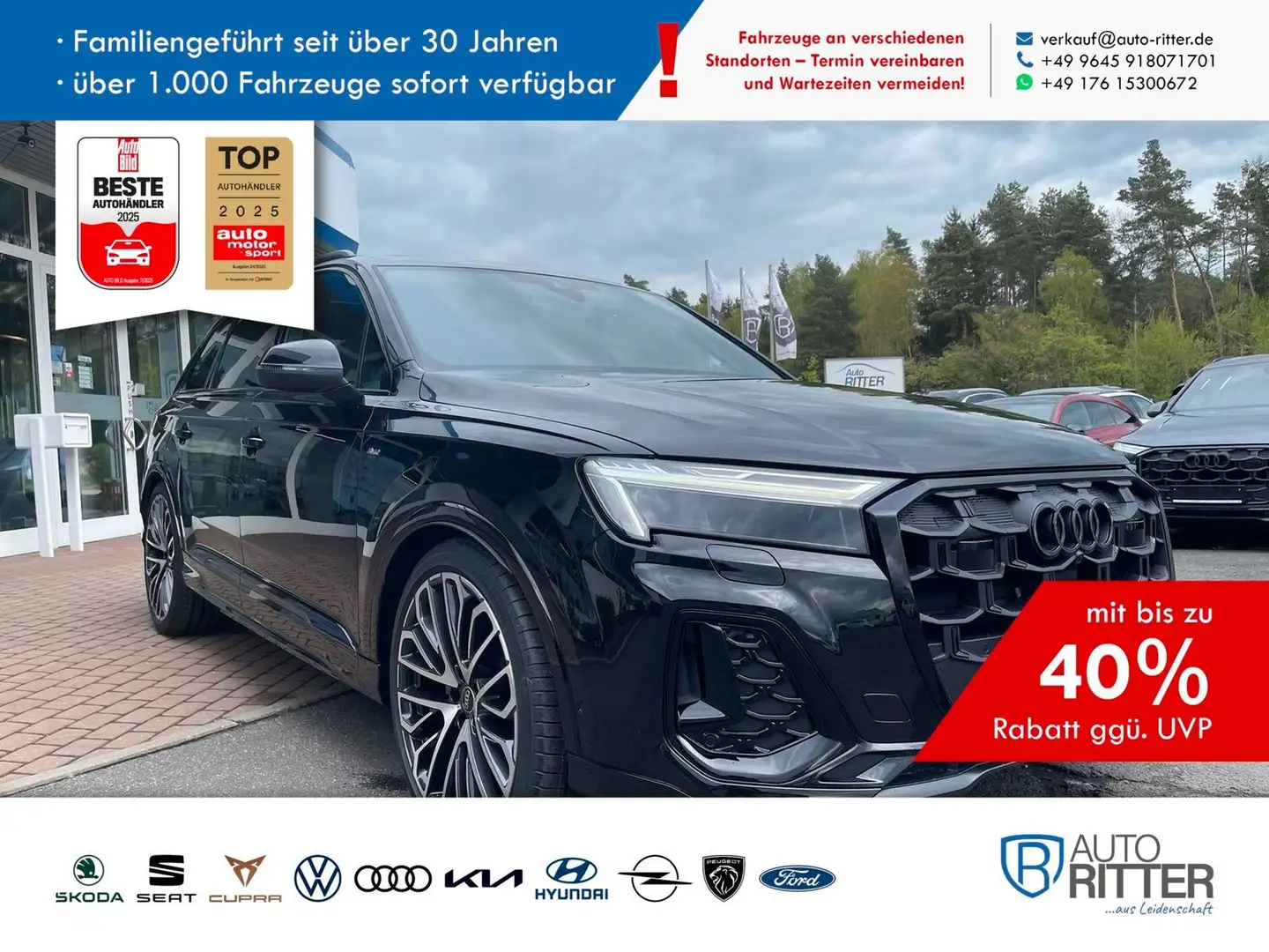 Audi Q7 50 TDI S-Line 5 J. Garantie|Pano|Standhzg Schwarz - 1