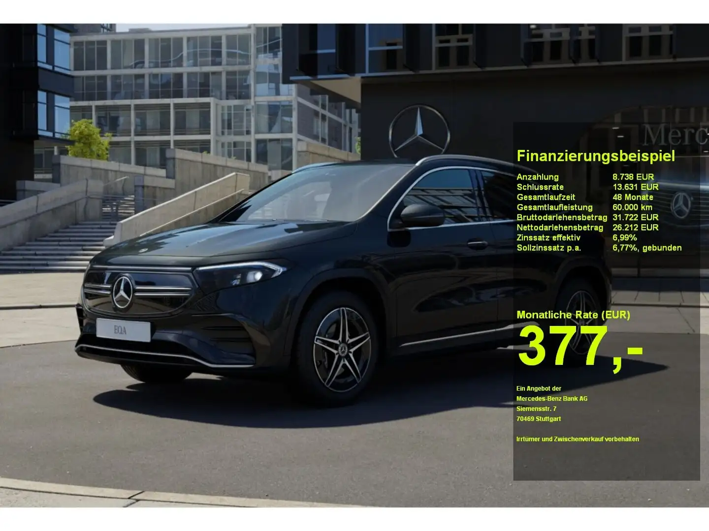 Mercedes-Benz EQA 300 4M AMG+MBUX+Ambiente+CarPlay+Totwinkel Schwarz - 1