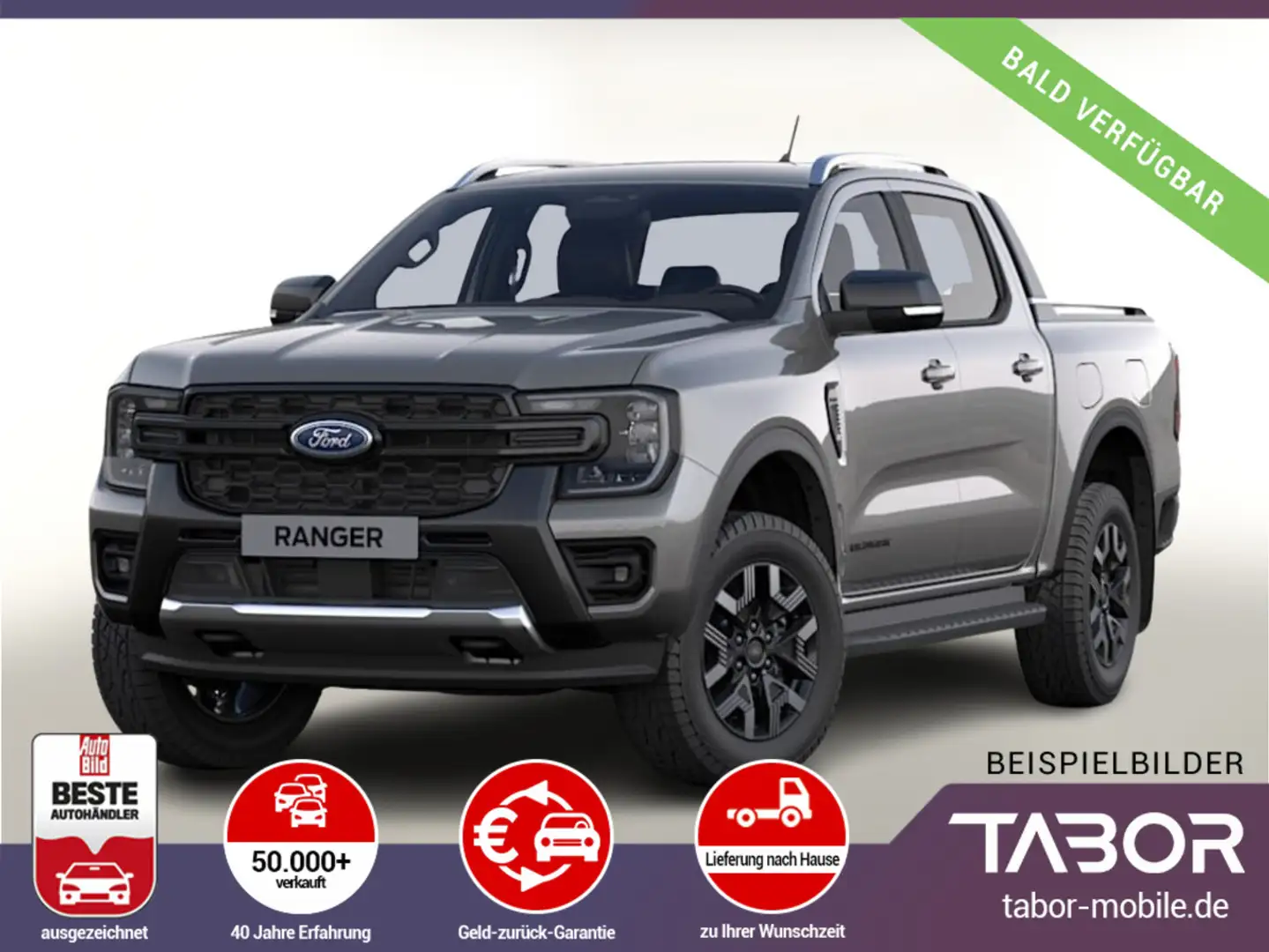 Ford Ranger DoKa 2.3 PHEV 280 Wildtrak TechP46 SHZ Grau - 1