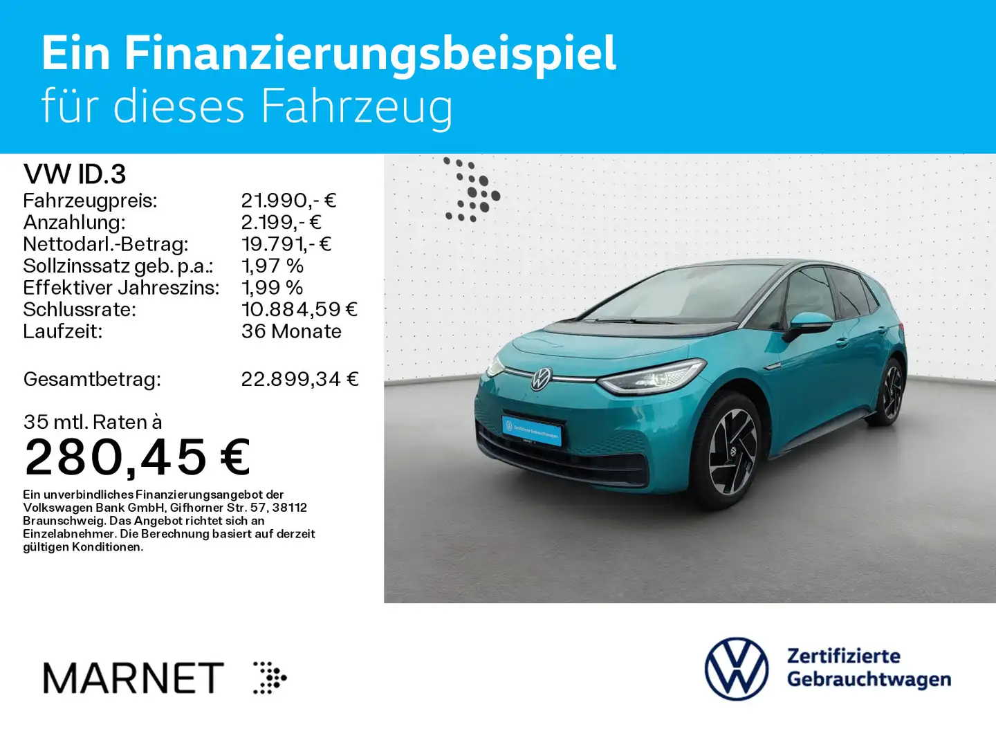 Volkswagen ID.3 Pro Perf.*62 kWh*Navi*Pano*Kamera*Matrix*Ke Bleu - 2
