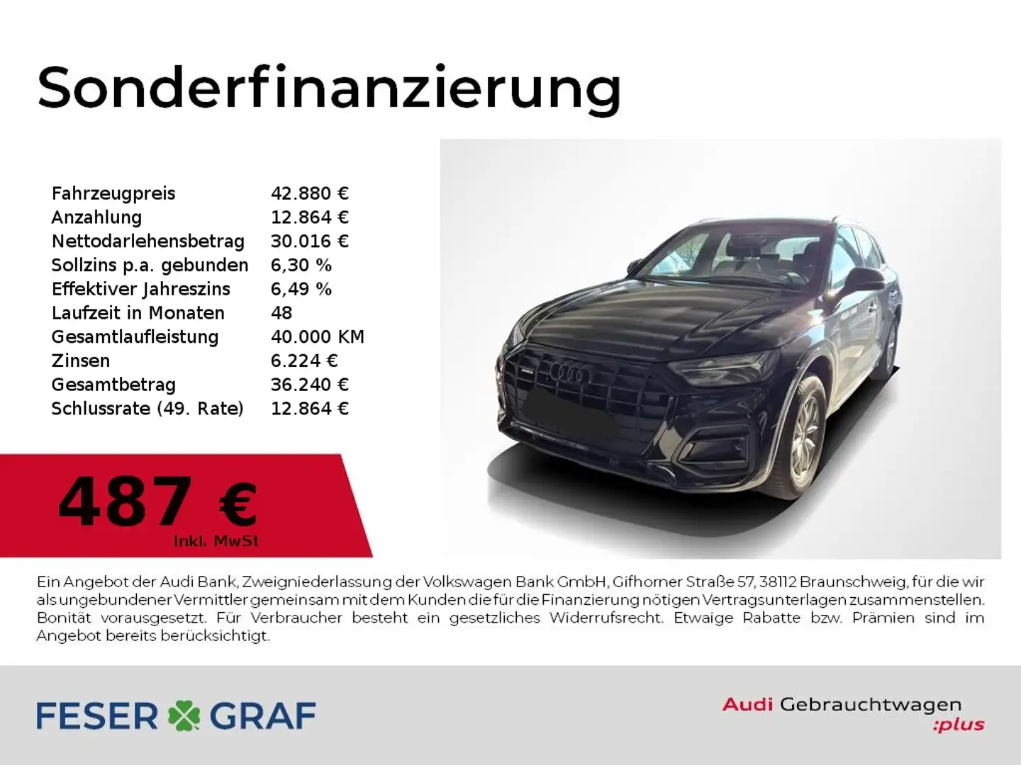 Audi Q5 40 TFSI qu adv Navi,LED,Kamera,Sportsitze Schwarz - 1