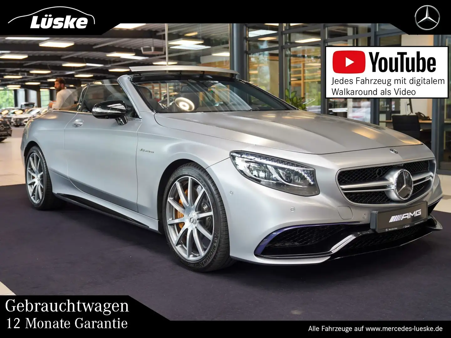Mercedes-Benz S 63 AMG S 63 AMG 4M Cabriolet MATT Exklusiv Keramik VMAX Gris - 1