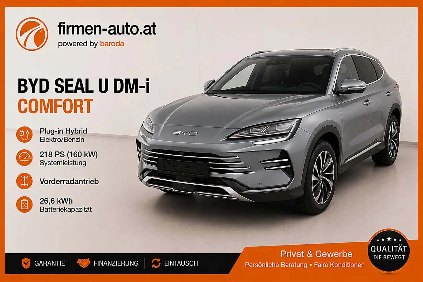 BYD Seal U DM-i PHEV 26,6kWh Comfort Österreich Paket ! Ab... Grau - 1