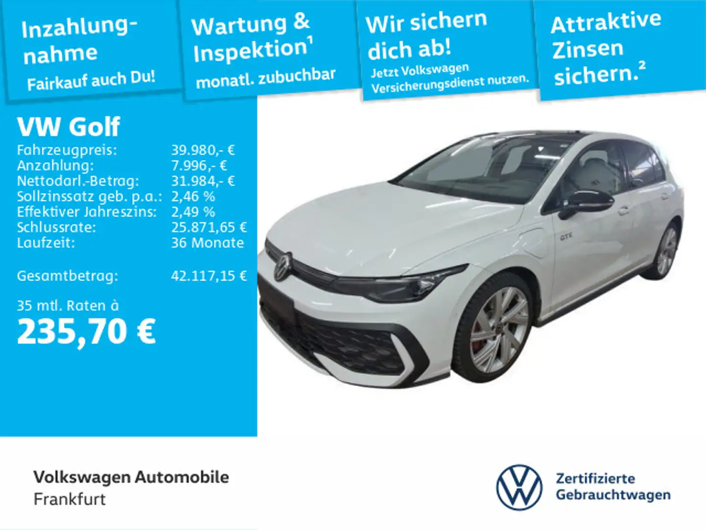 Volkswagen Golf GTE VIII 1.5 TSI DSG eHybrid GTE Black Style Pa Weiß - 1