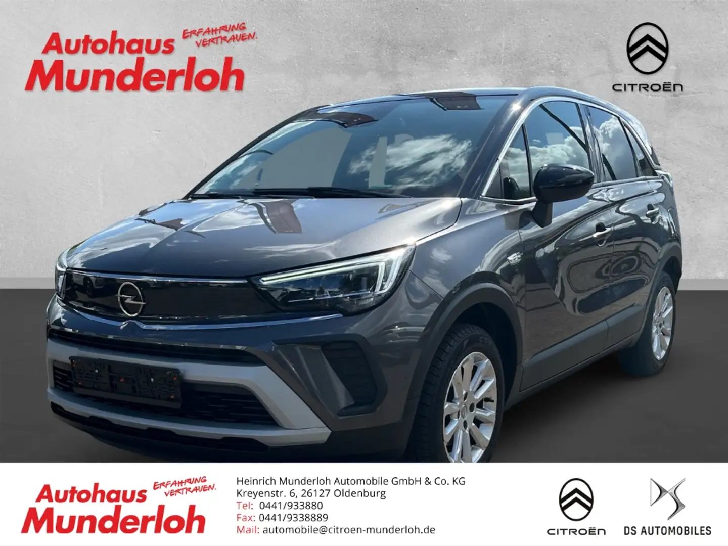 Opel Crossland Elegance 1.2 Turbo  LED Apple CarPlay Android Auto Grau - 1