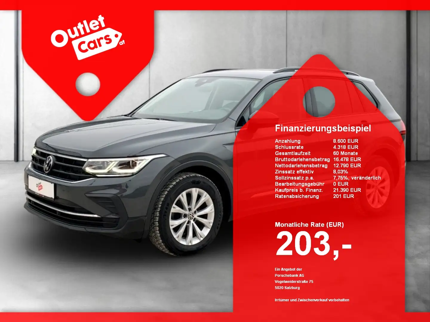 Volkswagen Tiguan 2.0 TDI Life ASSIST+MATRIX+LEDER+LENKRDHZG Grau - 1