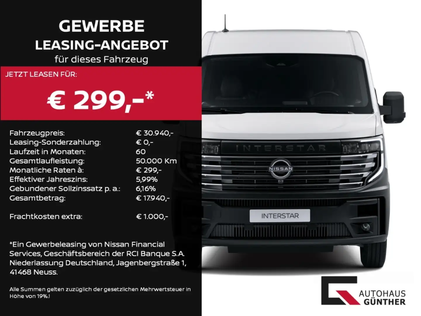 Nissan Interstar ACENTA Kasten L2H2 NeuesModell!!/Klima Wit - 1