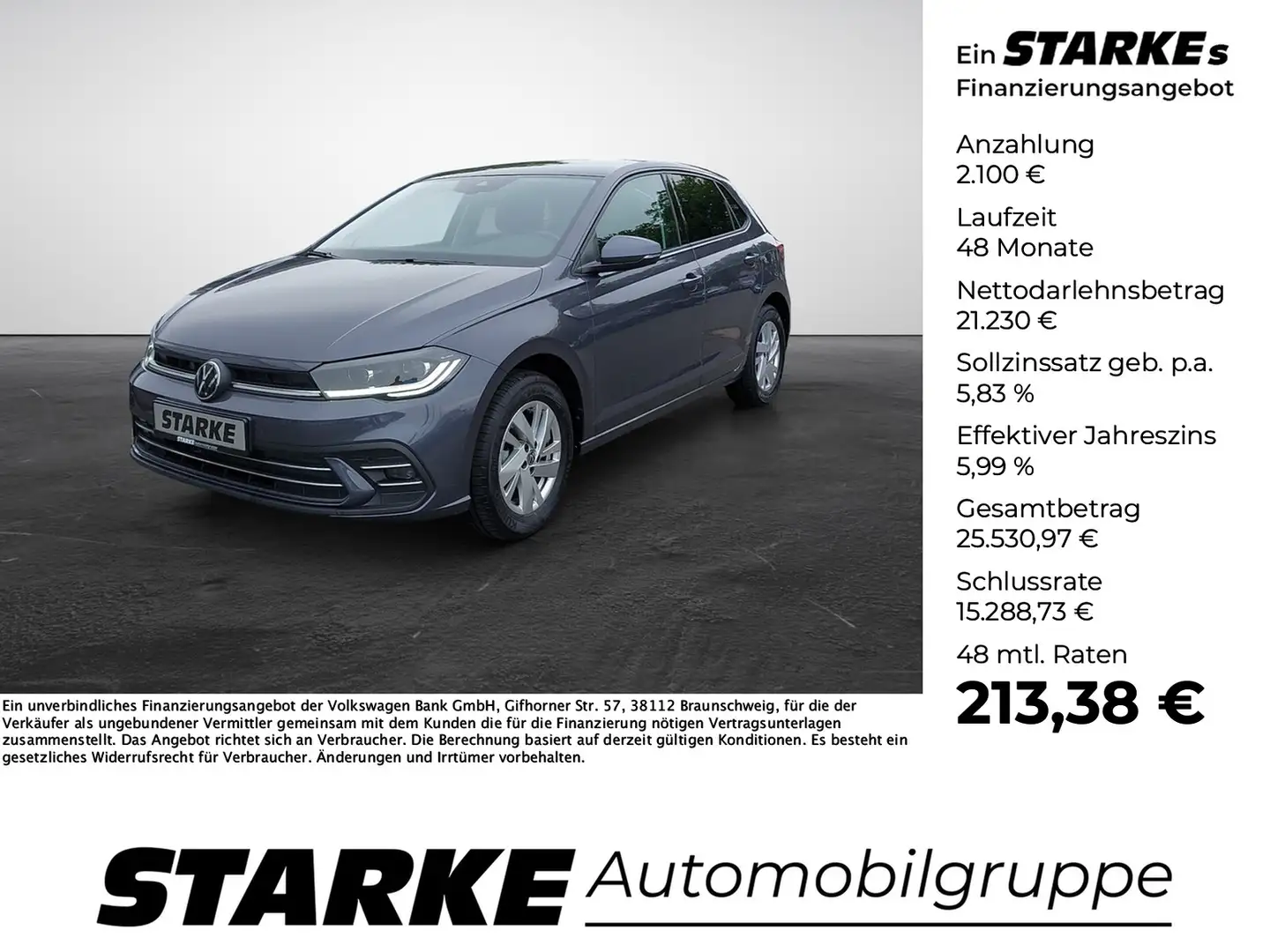 Volkswagen Polo 1.0 TSI DSG Style Grau - 1