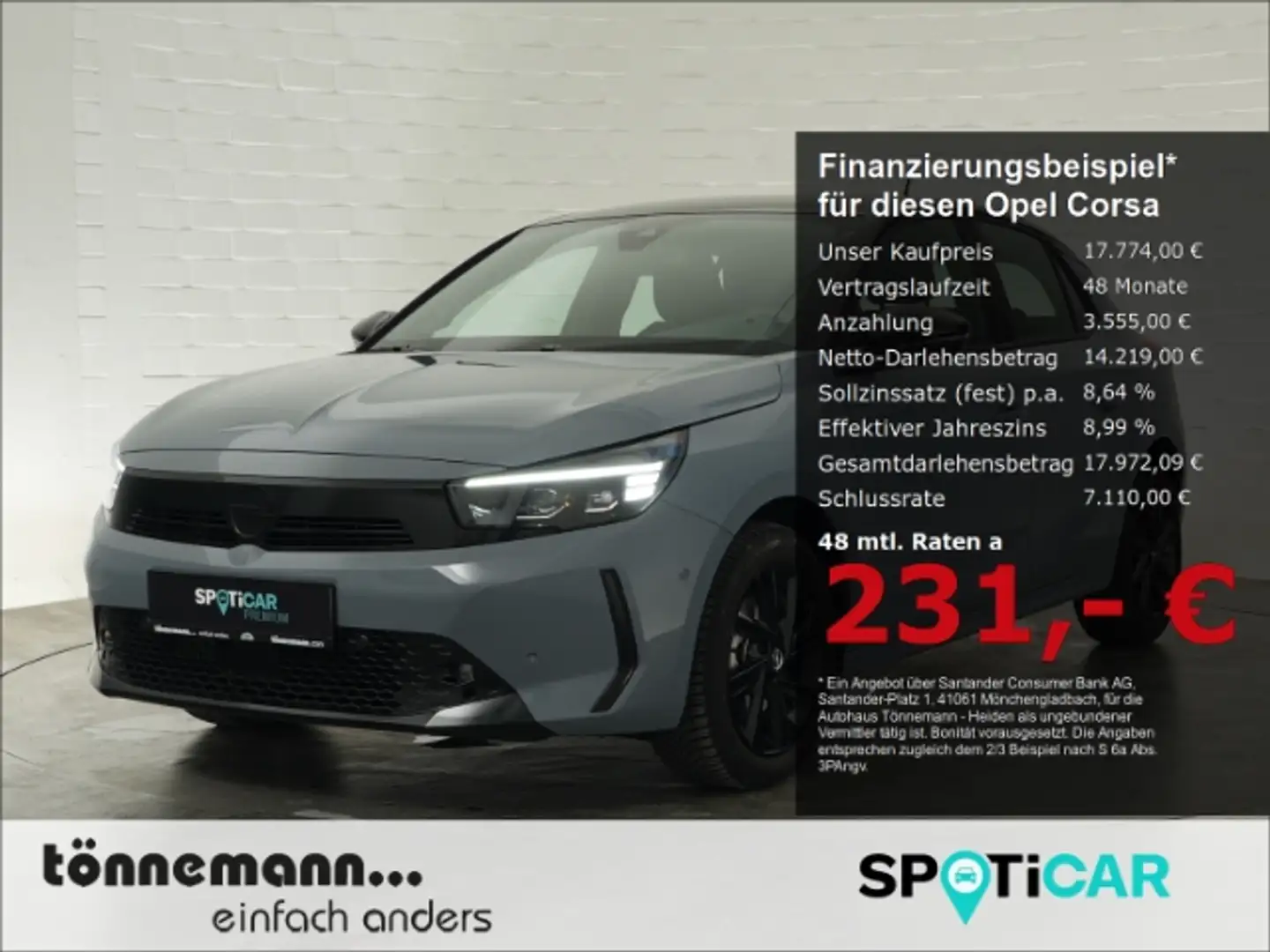 Opel Corsa F FACELIFT GS+LED MATRIXLICHT+NAVI+RÜCKFAHRKAMERA+ Grau - 1