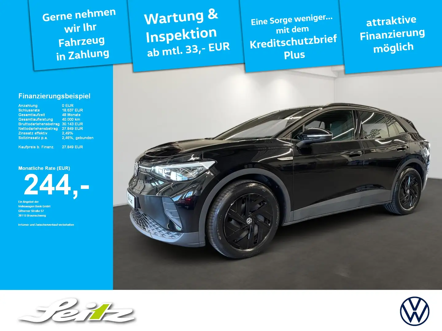 Volkswagen ID.4 Pro Performance *AHK*KAMERA*NAVI*LED*WÄRMEPUMPE* Noir - 1