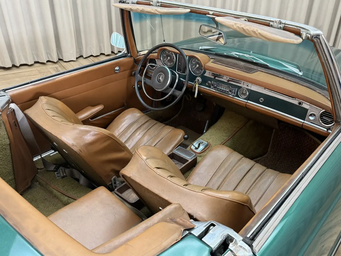 Mercedes-Benz SL 250 Cabriolet 250SL Pagode "Notsitz" Automaat / Becker Vert - 2