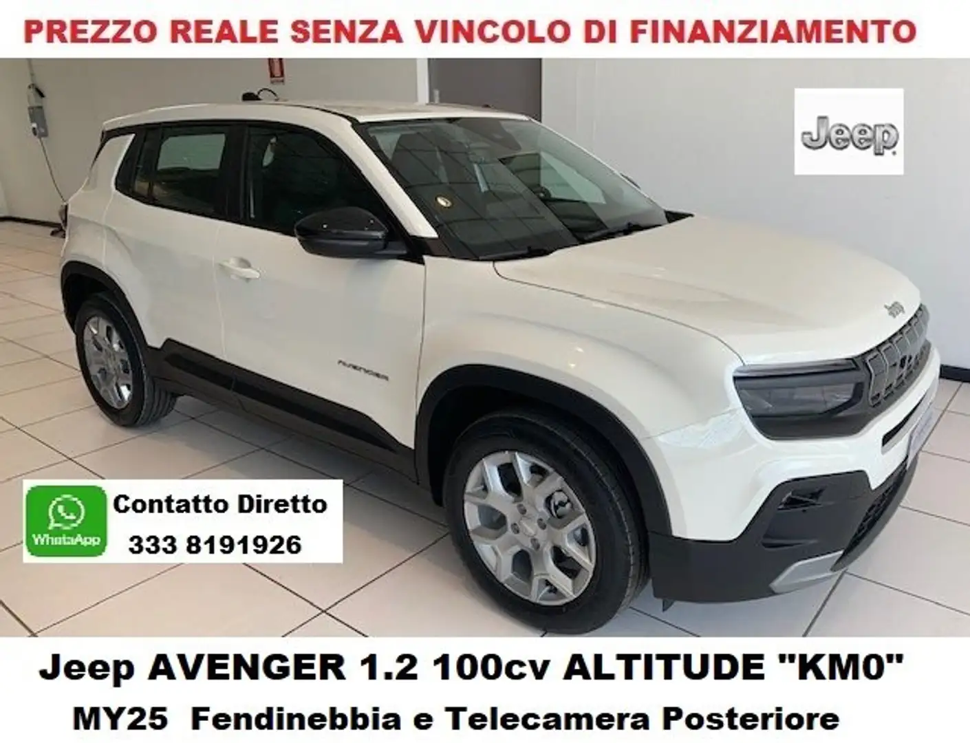 Jeep Avenger 1.2 100CV ALTITUDE "KM 0" MY 25 Fendi+Telecamera Wit - 1