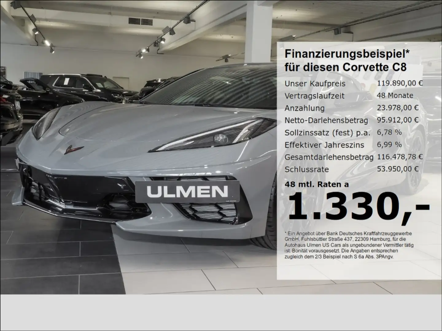Corvette C8 Stingray Cabriolet 3LT Frontlift Vollausstattung Grau - 1