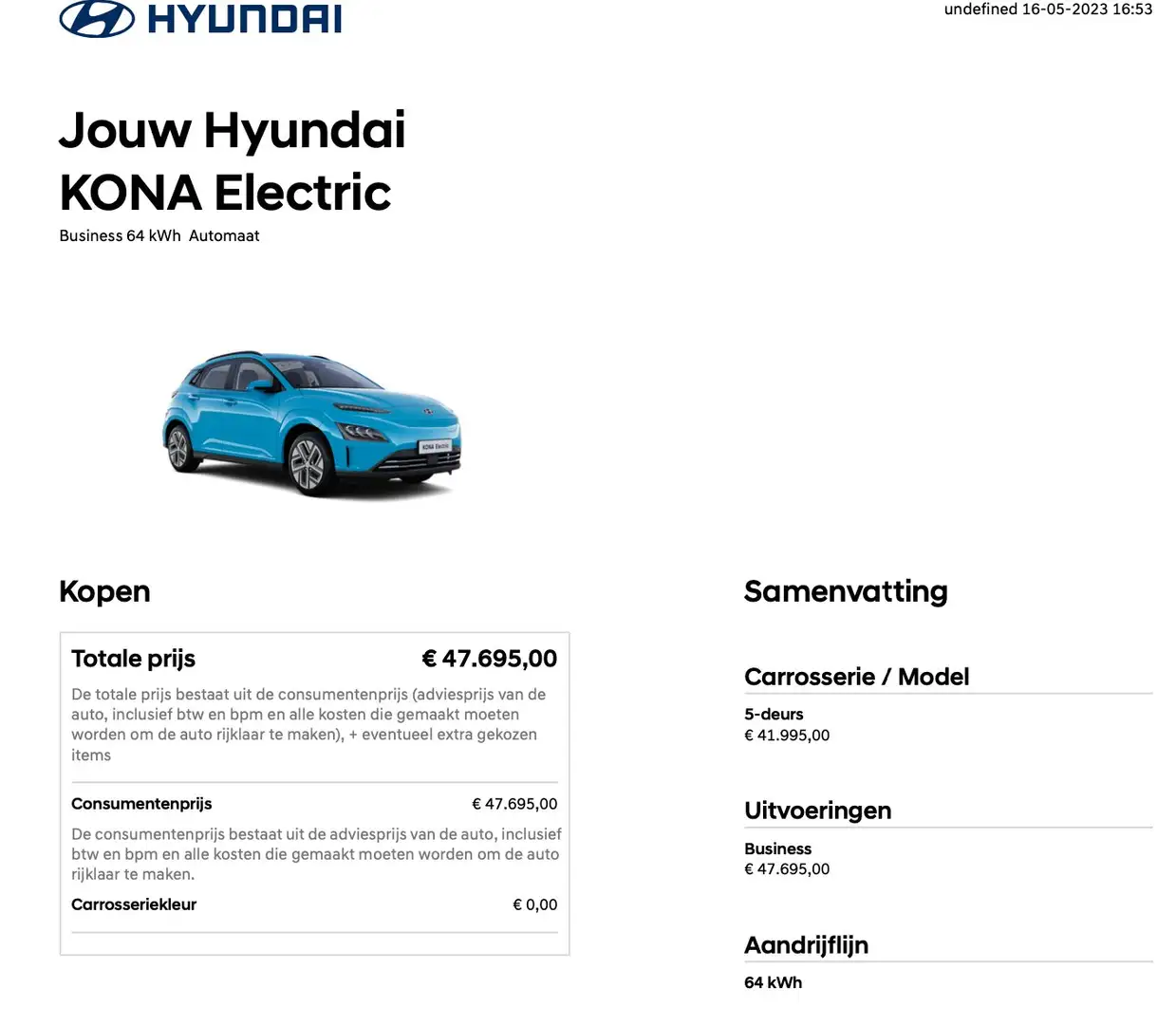 Hyundai KONA KONA 64kwh FULL option! NIEUWSTAAT Blauw - 2