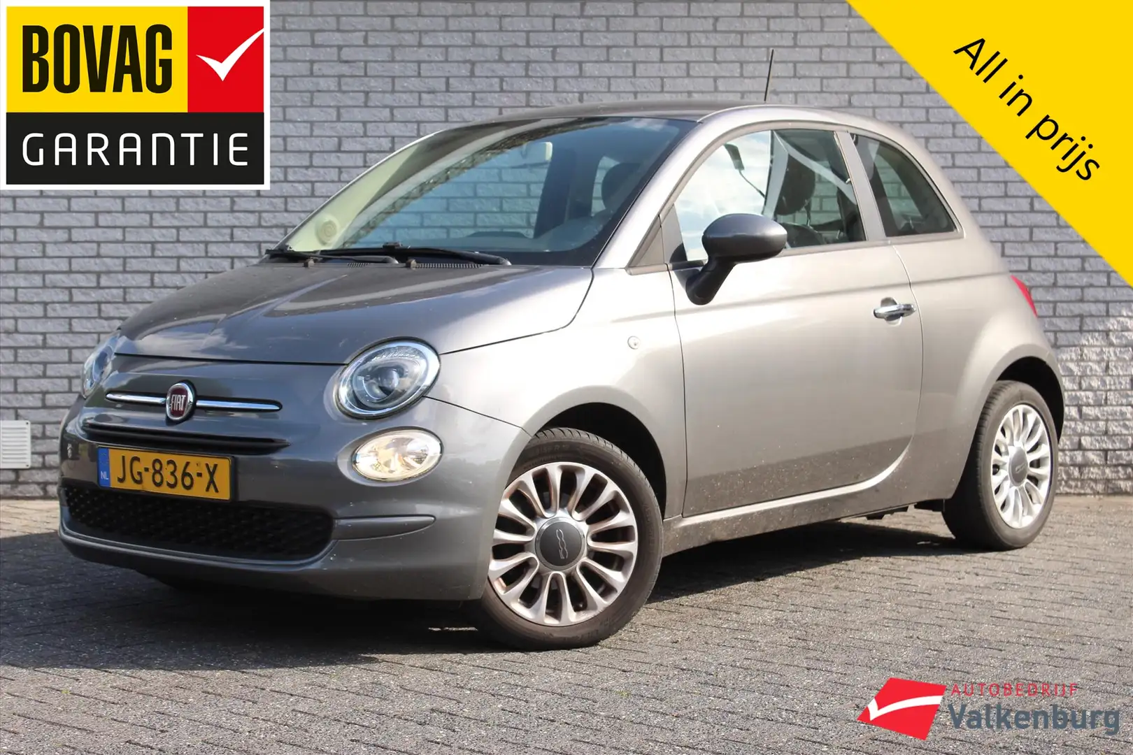 Fiat 500 1.2 69pk Pop Star | Airco | Lichtmetalen velgen | Grijs - 1