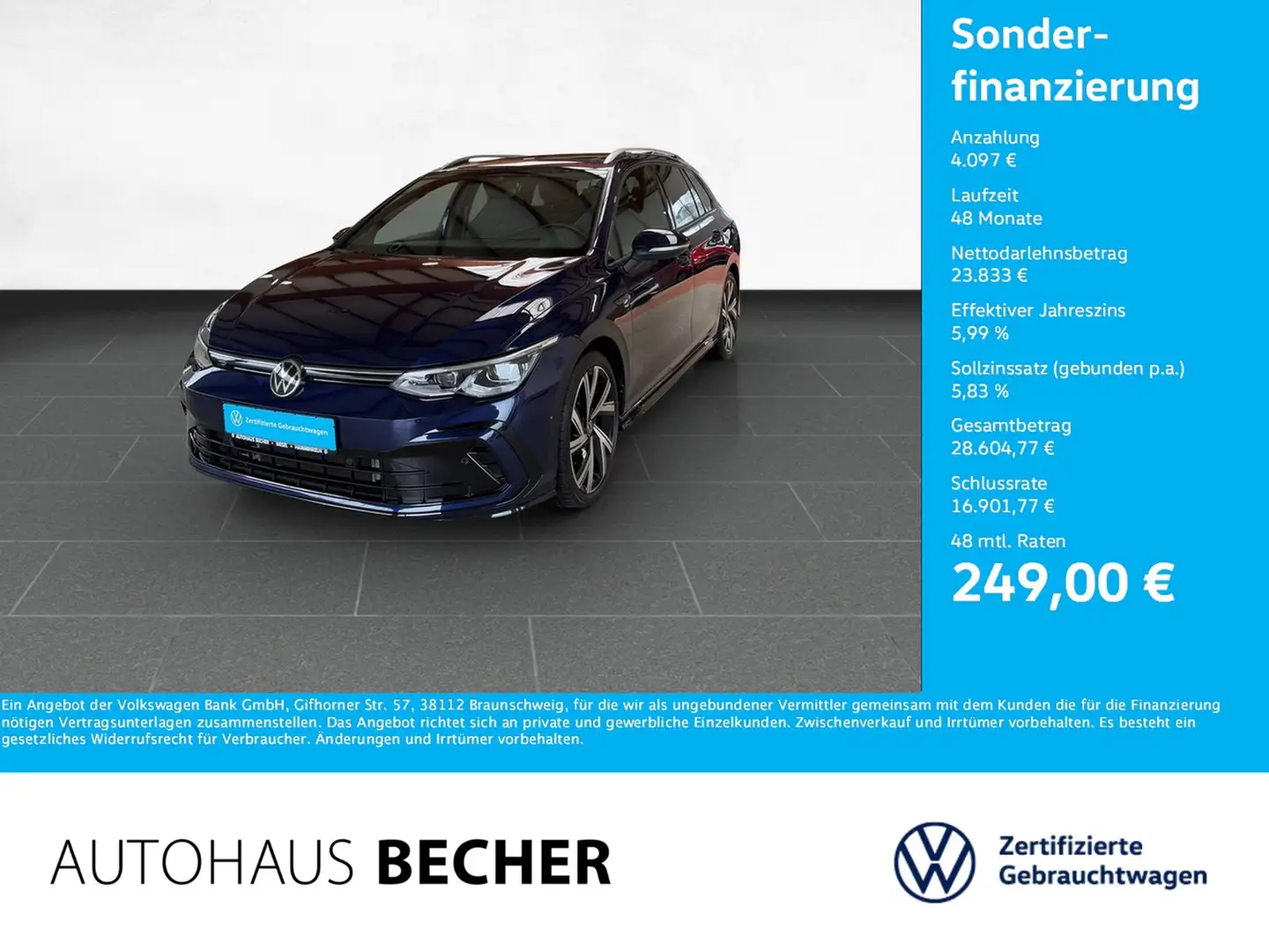 Volkswagen Golf Variant R Line 2.0 TSI DSG /Matrix/Navi Blau - 1