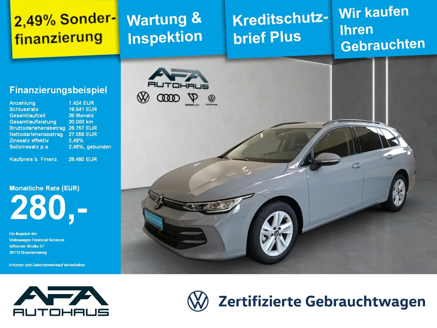 Volkswagen Golf Variant Golf VIII Variant 1.5 TSI Life AHK*LED*ACC*RFK Grau - 1