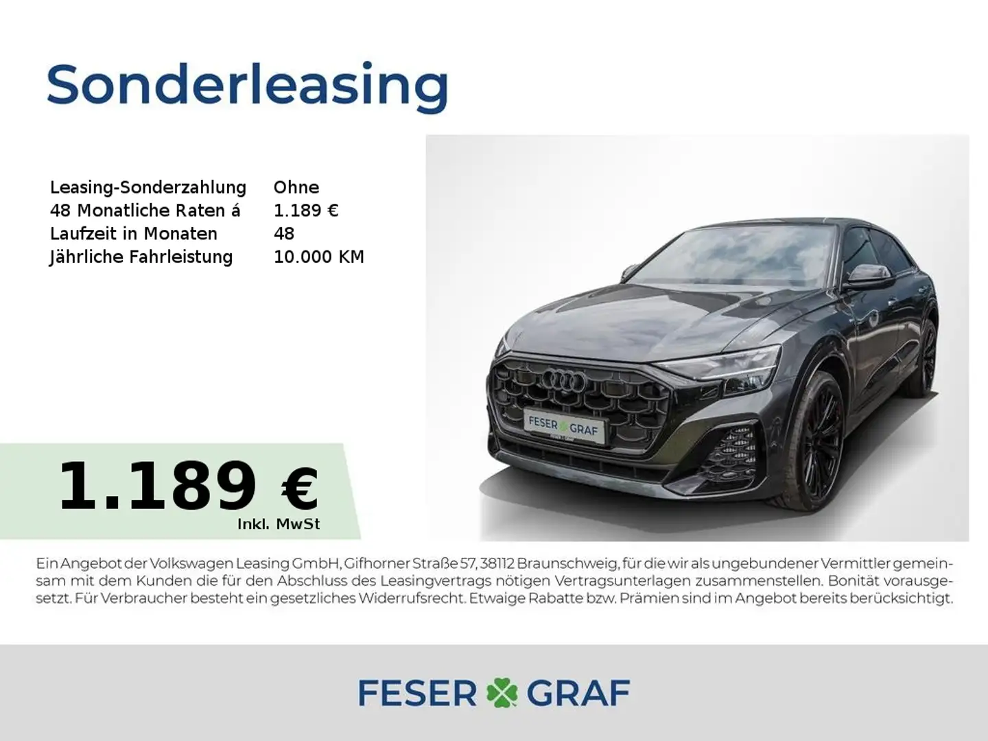 Audi Q8 SUV 60 TFSIe Matrix/HuD/B&O/OLED/OptSchw+ Grau - 1