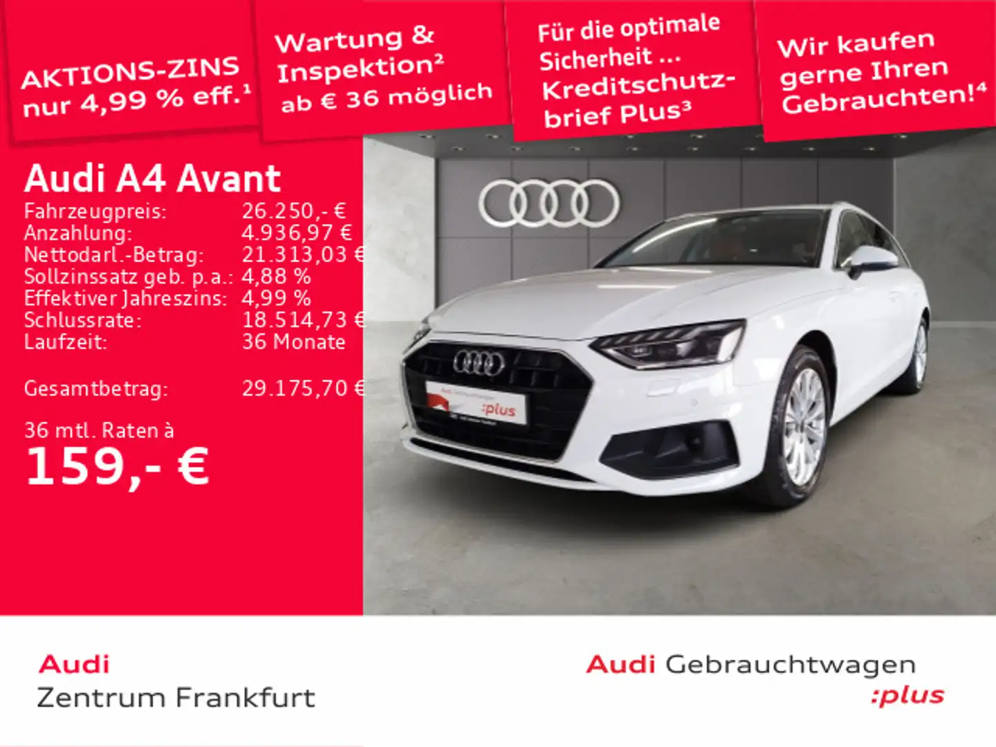 Audi A4 30 TDI S tronic MatrixLED AHK Massage A Weiß - 1