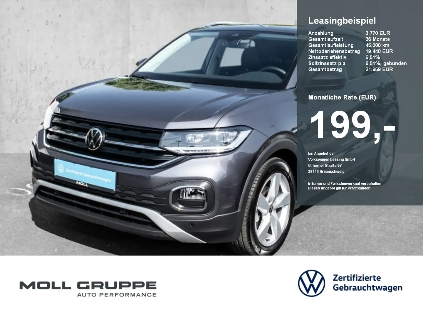 Volkswagen T-Cross 1.0 TSI Style NAVI LM LED PDC SPURH SHZ siva - 1