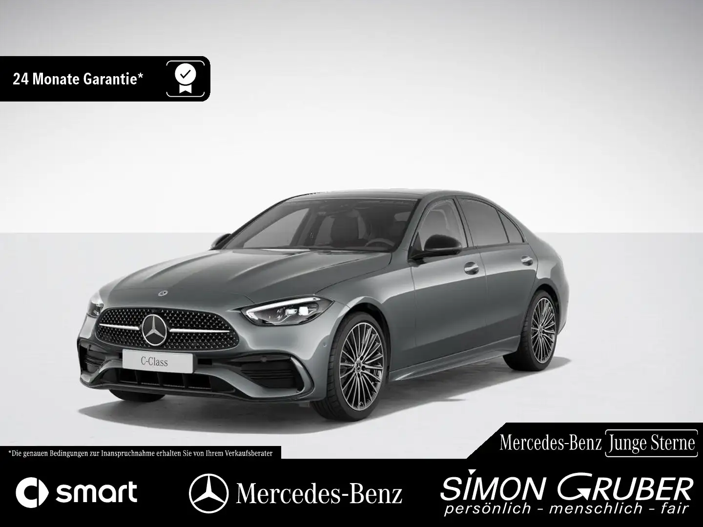 Mercedes-Benz C 300 d 4MATIC AMG Night Pano KeyLess 360 AHK Grau - 1