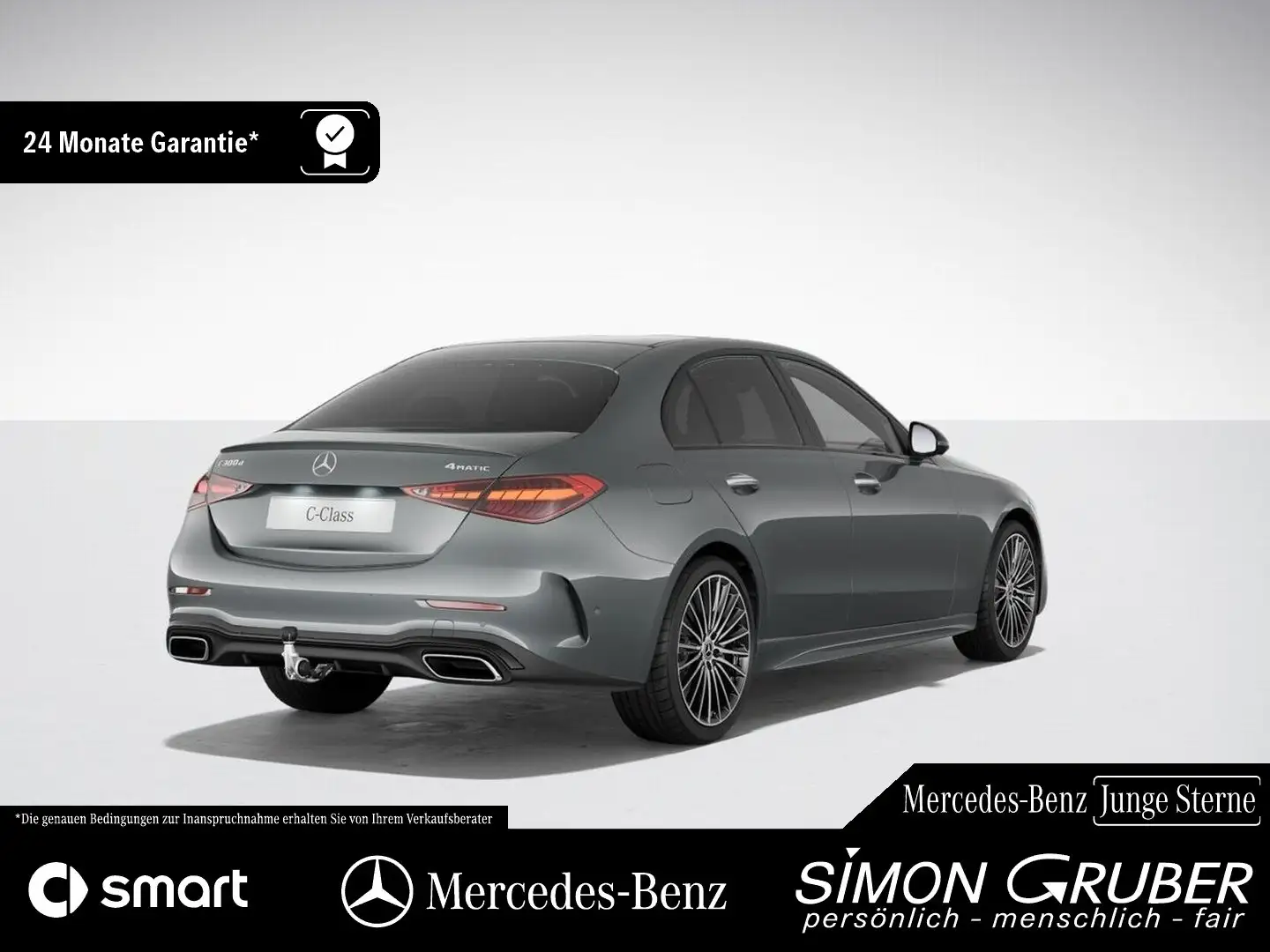 Mercedes-Benz C 300 d 4MATIC AMG Night Pano KeyLess 360 AHK Gris - 2