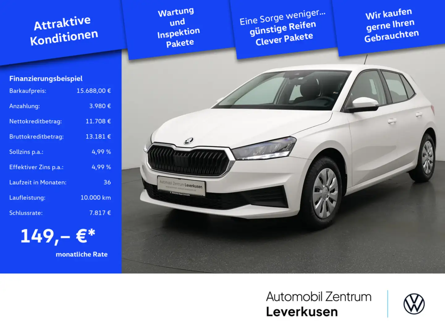 Skoda Fabia Active CARPLAY LED PDC KLIMA Weiß - 1